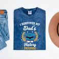 I Survived My Dad's History Degree Graduation Mineral Wash Tshirts Mineral Navy