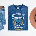 I Survived My Daughter's Teaching Degree Graduation Mineral Wash Tshirts Mineral Navy