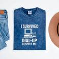 I Survived Dial-Up Internet – Retro 90s Nostalgia Mineral Wash Tshirts Mineral Navy