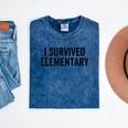I Survived Elementary Graduation School Student Mineral Wash Tshirts Mineral Navy