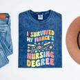 i Survived My Fiance's Nursing Degree Graduation Groovy Premium Mineral Wash Tshirts Mineral Navy