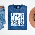 I Survived High School Class Of 2018 Graduation Mineral Wash Tshirts Mineral Navy