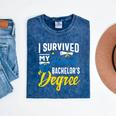 i Survived My Husbands Bachelors Degree Graduation Gifts Mineral Wash Tshirts Mineral Navy