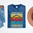 I Survived My Husband's Master's Degree Graduation Mineral Wash Tshirts Mineral Navy