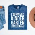 I Survived Kindergarten Class Of 2018 Graduation Shirt Mineral Wash Tshirts Mineral Navy