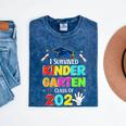 I Survived Kindergarten Graduation 2025 Graduate Boys Girls Mineral Wash Tshirts Mineral Navy