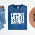 I Survived Middle School Class Of 2018 Graduation Mineral Wash Tshirts Mineral Navy