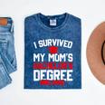 I Survived My Mom's Bachelor's Degree Graduation Mineral Wash Tshirts Mineral Navy