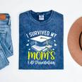 i Survived My Mom's EdD Dissertation Graduation Mom EdD Mineral Wash Tshirts Mineral Navy