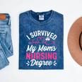 I Survived My Mom's Nursing Degree Nurse Graduation Mineral Wash Tshirts Mineral Navy
