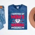 I Survived My Mom’s Nursing Degree Nurse Nursing Graduation Mineral Wash Tshirts Mineral Navy