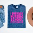I Survived Nursing School Class Of 2018 Graduation Shirt Mineral Wash Tshirts Mineral Navy