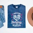 I Survived Nursing School Class Of 2018 Graduation T-Shirt Mineral Wash Tshirts Mineral Navy