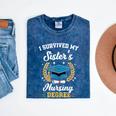 I Survived My Sister's Nursing Degree Graduation Mineral Wash Tshirts Mineral Navy
