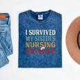 I Survived My Sister's Nursing Degree Graduation Nurse Lover Mineral Wash Tshirts Mineral Navy
