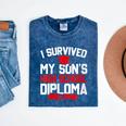 I Survived My Son's High School Diploma Graduation Mineral Wash Tshirts Mineral Navy