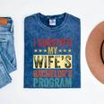i Survived My Wife Bachelor's Degree Wife Graduation Mineral Wash Tshirts Mineral Navy