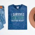 I Survived My Wife's Masters Degree Graduation Friends Mineral Wash Tshirts Mineral Navy