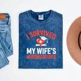 I Survived My Wife's Nursing Degree Rn Graduation Nurse Mineral Wash Tshirts Mineral Navy