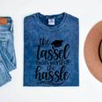 The Tassel Was Worth The Hassle Graduation Mineral Wash Tshirts Mineral Navy