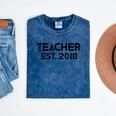 Teacher Graduation Teacher Est 2018 Tee Him Her Mineral Wash Tshirts Mineral Navy