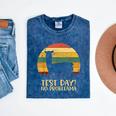 Test Day No Probllama Silhouette Teacher Student Graduation Mineral Wash Tshirts Mineral Navy