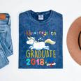 Unicorn Kindergarten Graduation Shirt Girls Mineral Wash Tshirts Mineral Navy
