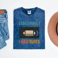 VHS Cassette Tape Retro 80s 90s Nostalgia Premium Mineral Wash Tshirts Mineral Navy