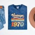 Vintage 1970 Birthday Retro Style 70's Born Nostalgia Outfit Premium Tri-Blend Mineral Wash Tshirts Mineral Navy