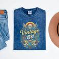 Vintage 1981 Retro Badge Nostalgia Eighties Compass Skull Mineral Wash Tshirts Mineral Navy