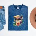Vintage Hat High School College Graduate Graduation Mineral Wash Tshirts Mineral Navy