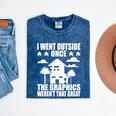 I Went Outside Once Introverts Joke Social Loner Mineral Wash Tshirts Mineral Navy