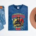 Woman Firefighter Aunt TiTi Auntie Black Graduation Mineral Wash Tshirts Mineral Navy