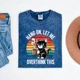 Women's Hang On Let Me Overthink Cat Coffee Retro Introvert Mineral Wash Tshirts Mineral Navy Women's Hang On Let Me Overthink Cat Coffee Retro Introvert Mineral Wash Tshirts Mineral Navy