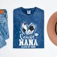 Women's Senior Nana Class Of 2026 Soccer Graduation Heart Mineral Wash Tshirts Mineral Navy