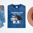 I Worked Hard For This BS Men Women Graduation Premium Tri-Blend Mineral Wash Tshirts Mineral Navy