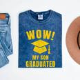 Wow My Son Graduated Mom Dad Of A Senior Graduation Mineral Wash Tshirts Mineral Navy