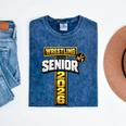 Wrestling Senior Night Senior 2026 Faith Cross Graduation Mineral Wash Tshirts Mineral Navy