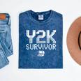 Y2K Survivor 2000s Nostalgia Retro Vintage Nostalgic Premium Tri-Blend Mineral Wash Tshirts Mineral Navy