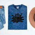 Yk2 Grunge Scary Cat With Tail Tomboy 90s Nostalgia Indie Mineral Wash Tshirts Mineral Navy