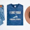 I Like Yoga And Maybe 3 People Introvert Namaste Mineral Wash Tshirts Mineral Navy
