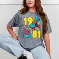 1981 Retro Raised In The 80s Old School Nostalgia Vibes Mineral Wash Tshirts Mineral Gray