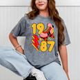 1987 Retro Roller Skate Vintage 80s Nostalgia Collector Mineral Wash Tshirts Mineral Gray