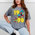 1990 Retro Raised In The 90s Old School Nostalgia Vibes Mineral Wash Tshirts Mineral Gray