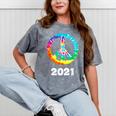 2021 Graduation Class Year Tie Dye Peace Sign Graduate Shirt Mineral Wash Tshirts Mineral Gray