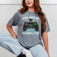 4th Grade Level Complete Gamer 4 Grade Graduation Mineral Wash Tshirts Mineral Gray