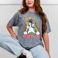 5th Grade Graduate Class 2021 Dabbing Unicorn Graduation Mineral Wash Tshirts Mineral Gray