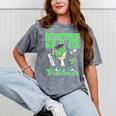 5th Grade Graduate Dinosaur Dab Graduation School Mineral Wash Tshirts Mineral Gray