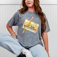 80's 90's Retro Music Party Costume Nostalgia Cassette Mineral Wash Tshirts Mineral Gray