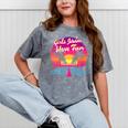 80s Fashion Girls Just Wanna Have Fun 1980s Nostalgia Mineral Wash Tshirts Mineral Gray